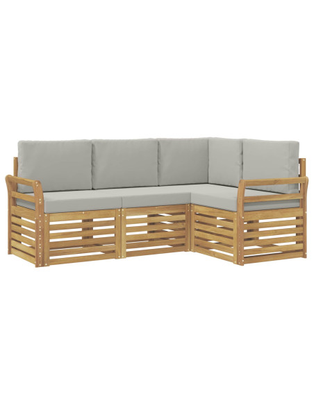 Set divani 4 pcs Bianco e Grigio Chiaro 190 x 130,5 x 73 cm