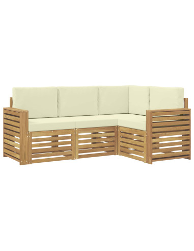 Set divani 4 pcs Bianco e Crema 191 x 132,5 x 73 cm Poliestere
