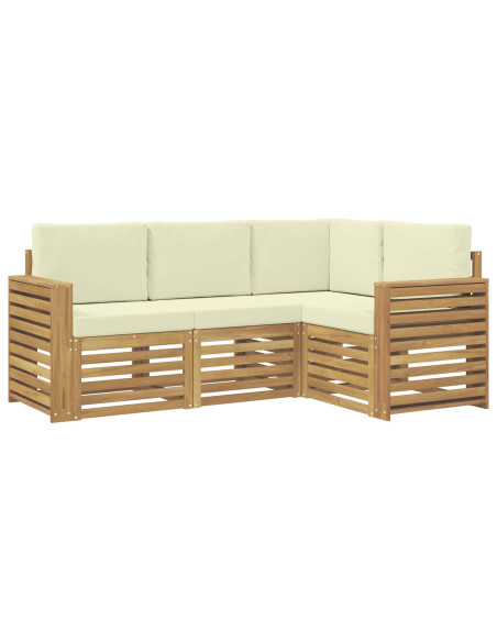 Set divani 4 pcs Bianco e Crema 191 x 132,5 x 73 cm Poliestere
