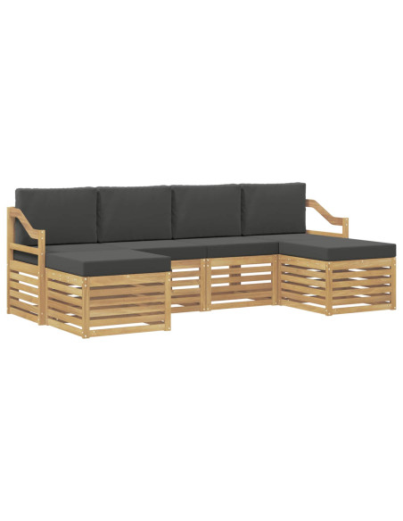Set divani 6 pcs Bianco e Antracite 245 x 122,5 x 73 cm