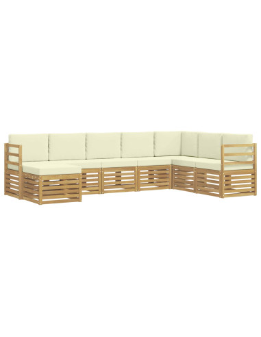 Set di divani da esterno 8 pcs Bianco e Crema