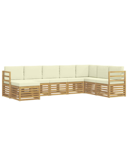 Set di divani da esterno 8 pcs Bianco e Crema