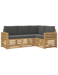 Set divani 4 pcs Bianco e Antracite 191 x 132,5 x 73 cm 2