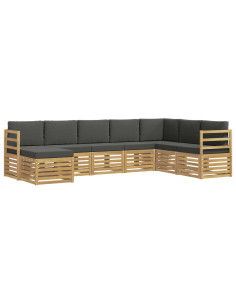 Set di divani da esterno 8 pcs Bianco e Antracite 2
