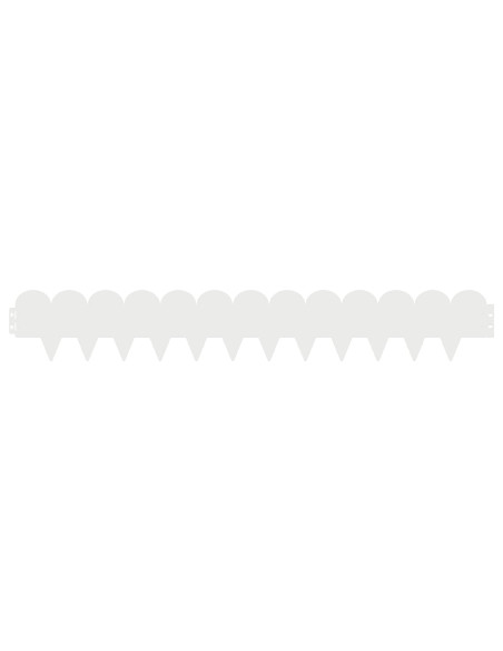 Bordura per Prato 20 pcs 103 x 15 cm Acciaio Bianco