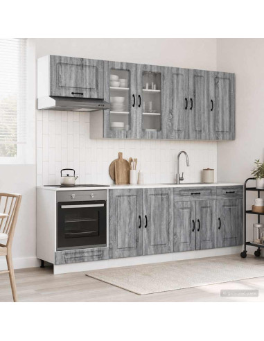 Unità Cucina KALMAR 8 pcs Sonoma grigio Legno ingegnerizzato