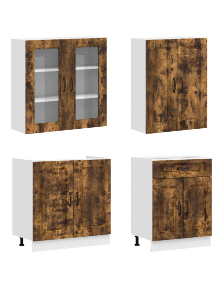 Unità Cucina KALMAR 8 pcs Rovere Fumo Legno ingegnerizzato