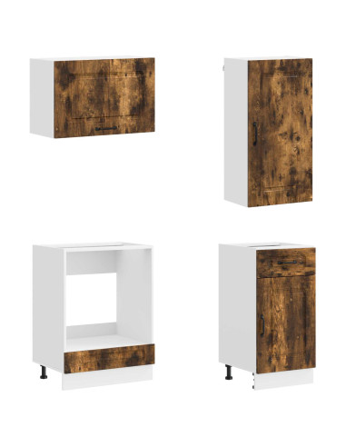 Unità Cucina KALMAR 8 pcs Rovere Fumo Legno ingegnerizzato