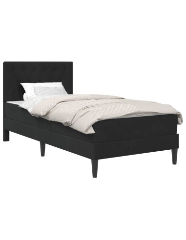 Struttura letto con materasso Nero 90 x 190 cm Velluto