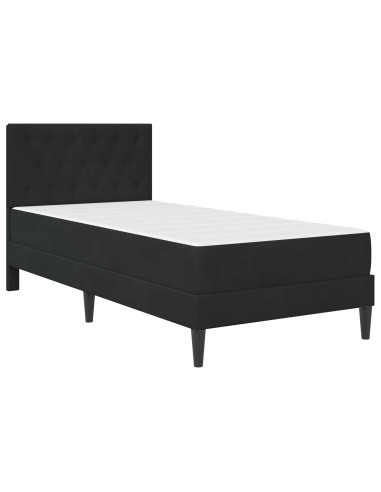 Struttura letto con materasso Nero 90 x 190 cm Velluto