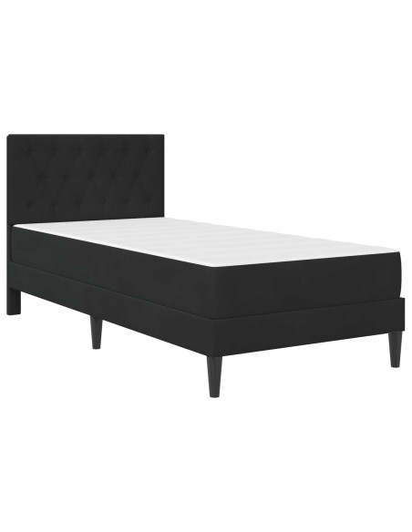 Struttura letto con materasso Nero 90 x 190 cm Velluto
