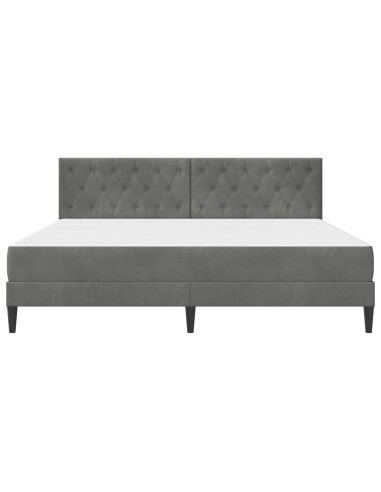 Struttura letto con materasso Grigio scuro 180 x 200 cm Velluto