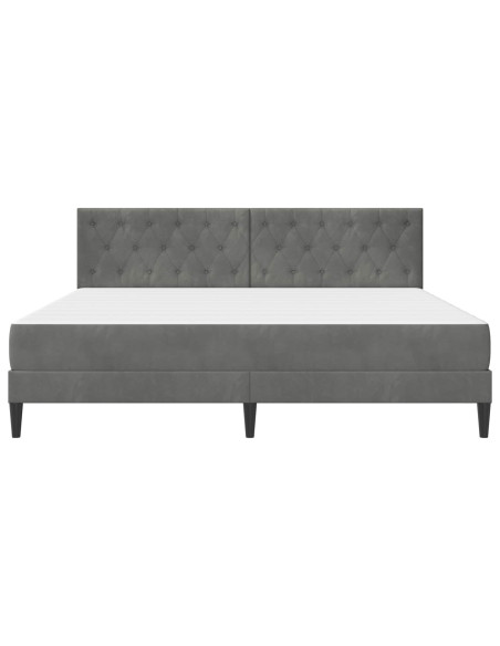 Struttura letto con materasso Grigio scuro 180 x 200 cm Velluto