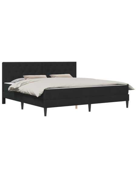 Struttura letto con materasso Nero 180 x 200 cm Velluto