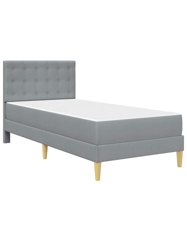 Struttura letto con materasso Grigio chiaro 90 x 190 cm Tessuto