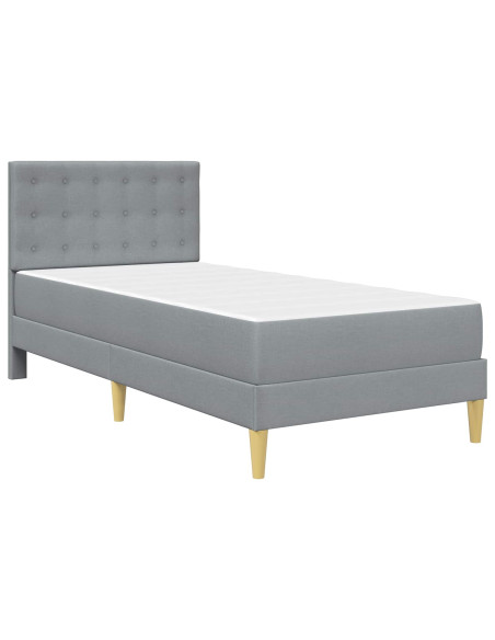 Struttura letto con materasso Grigio chiaro 90 x 190 cm Tessuto