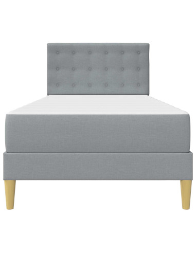Struttura letto con materasso Grigio chiaro 90 x 190 cm Tessuto