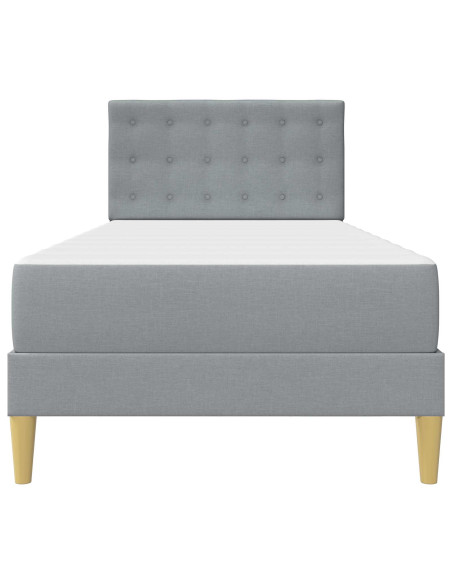 Struttura letto con materasso Grigio chiaro 90 x 190 cm Tessuto