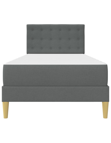 Struttura letto con materasso Grigio scuro 90 x 190 cm Tessuto