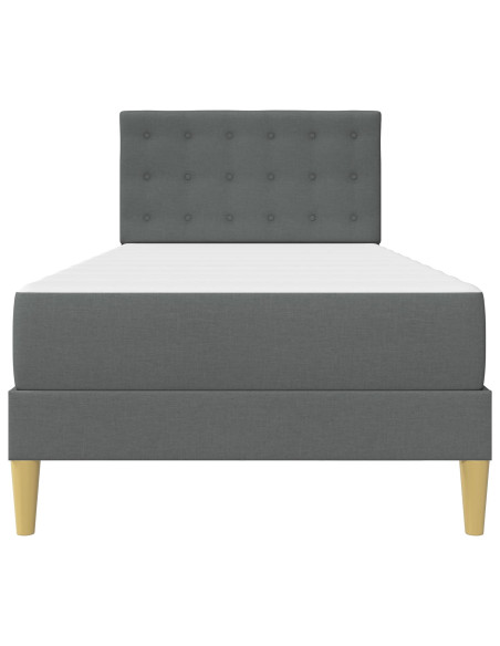 Struttura letto con materasso Grigio scuro 90 x 190 cm Tessuto