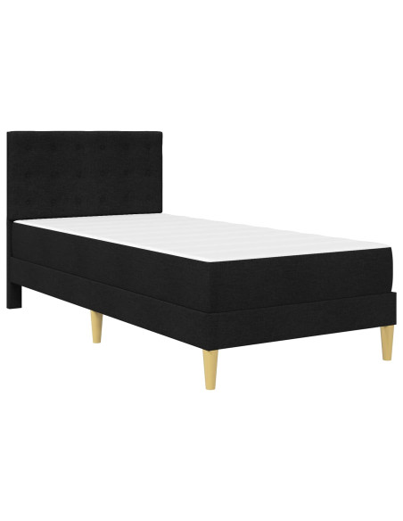 Struttura letto con materasso Nero 90 x 190 cm Tessuto