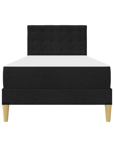 Struttura letto con materasso Nero 90 x 190 cm Tessuto