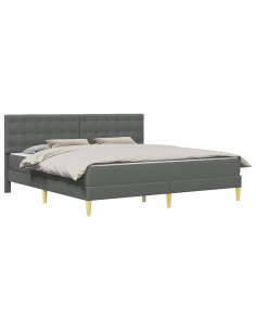 Struttura letto con materasso Grigio scuro Tessuto 2