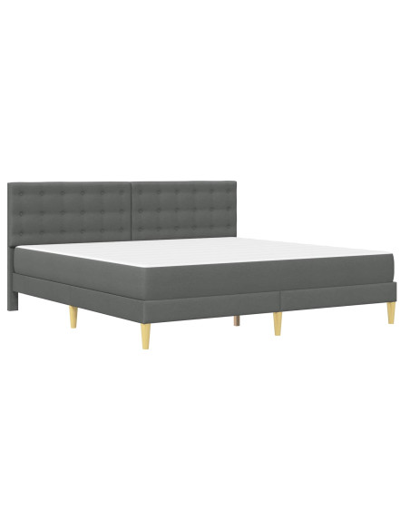 Struttura letto con materasso Grigio scuro Tessuto