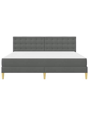 Struttura letto con materasso Grigio scuro Tessuto