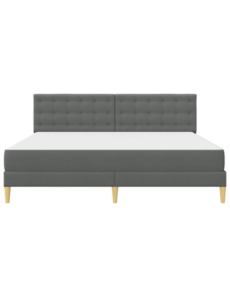 Struttura letto con materasso Grigio scuro Tessuto