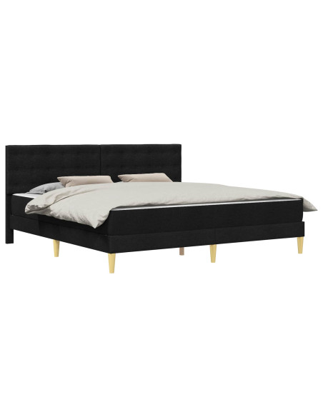 Struttura letto con materasso Nero 180 x 200 cm Tessuto