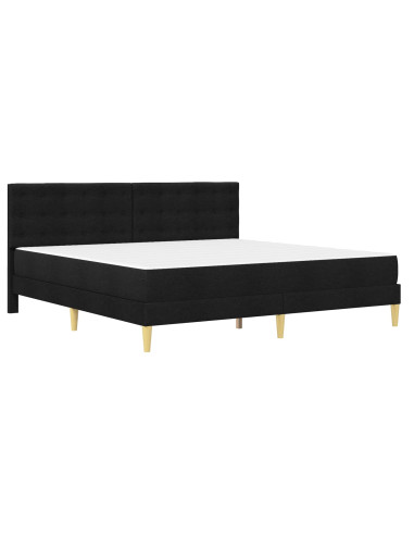 Struttura letto con materasso Nero 180 x 200 cm Tessuto