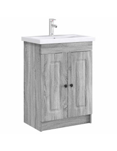 Mobiletto da bagno sotto il lavello Sonoma grigio 2