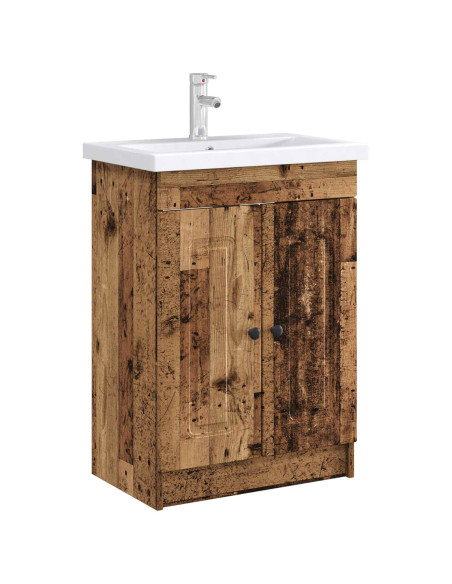Mobiletto da bagno sotto il lavello Legno antico