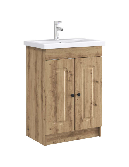 Mobiletto da bagno sotto il lavello Rovere Artigianale