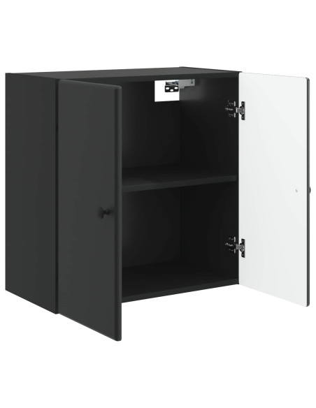 Mobiletto a muro Nero 59 x 31 x 60 cm Legno ingegnerizzato
