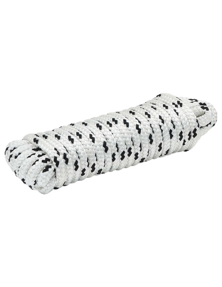 Corda da Barca 6 m 1 Bianco e Nero Poliestere