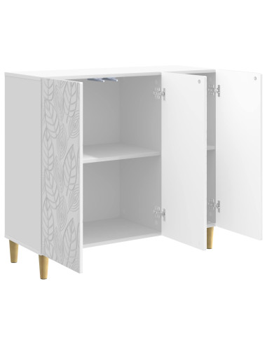 Credenza Bianco Lucido 89 x 34,5 x 80 cm Legno ingegnerizzato