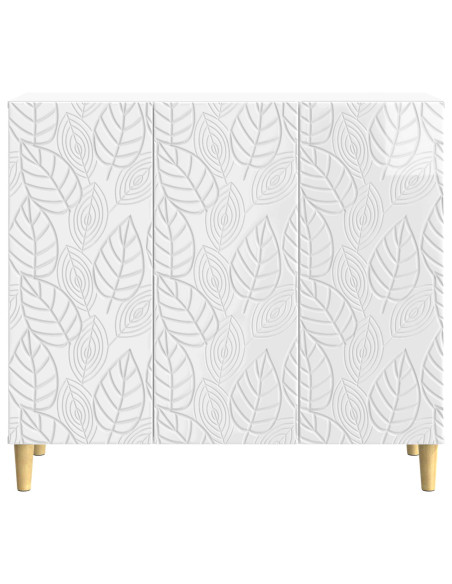 Credenza Bianco Lucido 89 x 34,5 x 80 cm Legno ingegnerizzato