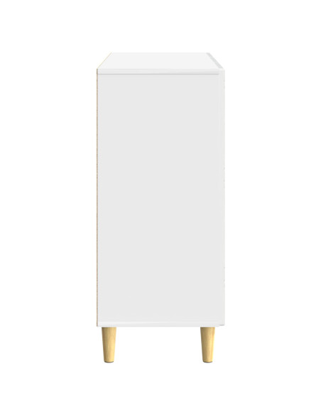 Credenza Bianco Lucido 89 x 34,5 x 80 cm Legno ingegnerizzato
