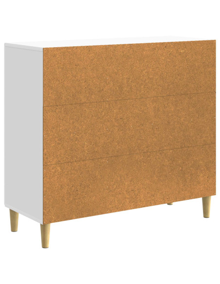 Credenza Bianco Lucido 89 x 34,5 x 80 cm Legno ingegnerizzato