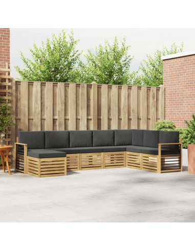 Set di divani da esterno 8 pcs Bianco e Antracite