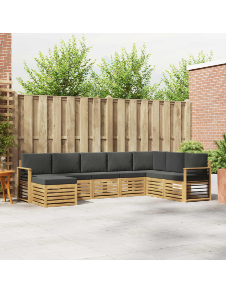 Set di divani da esterno 8 pcs Bianco e Antracite