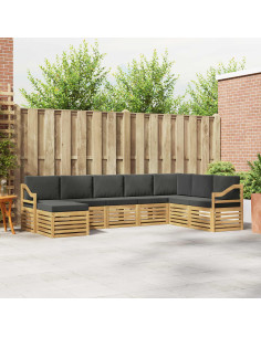 Set di divani da esterno 8 pcs Bianco e Antracite