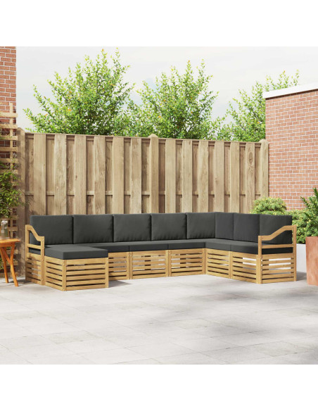 Set di divani da esterno 8 pcs Bianco e Antracite