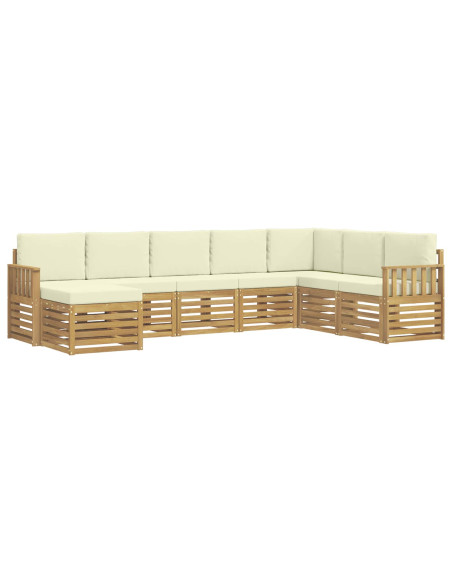 Set di divani da esterno 8 pcs Bianco e Crema