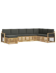 Set di divani da esterno 8 pcs Bianco e Antracite 2