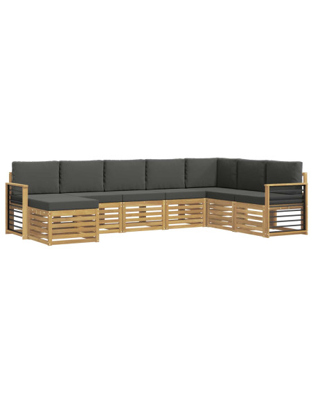 Set di divani da esterno 8 pcs Bianco e Antracite
