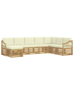 Set di divani da esterno 8 pcs Bianco e Crema 2