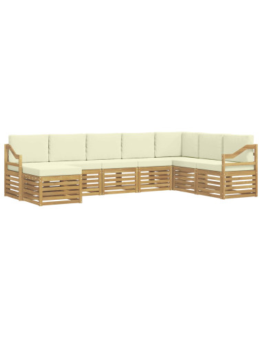 Set di divani da esterno 8 pcs Bianco e Crema